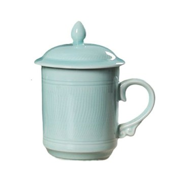 帶蓋青瓷杯(禮盒裝)(小挑刀粉青500ml) [大買家]