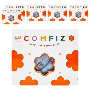 COMFIZ 康菲 兒童3D醫療口罩 3~7歲  6盒  乘風破浪 灰藍色  30片