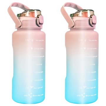 小麥購物 大容量漸層水壺 C195 249g  2L  2個  漸層粉