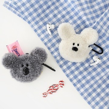 韓國Romane Little Paper 毛絨AirPods灰白保護套｜Apple 保護殼 airpods - 耳機殼 Romane 耳機套 早午餐兄弟 韓貨 apple 韓國文創 熱銷商品 文創 Brunchbrother 保護套 柔軟材質 韓國代購 韓國Romane Little Paper 毛絨AirPods灰白保護套 日本進口