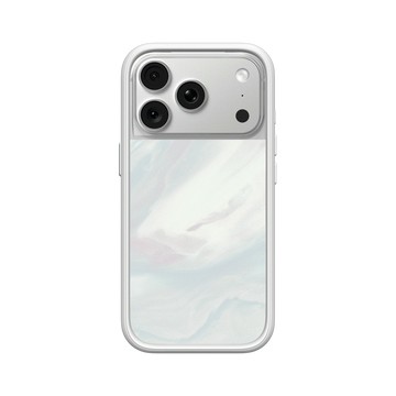 iPhone 18 Pro Mod NX -邊框背蓋組合 (相機按鈕) 白 - 石紋與渲染 / Marble & Dreamy Gradient - 初戀