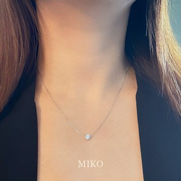 S925純銀單鑽鎖骨鍊 ｜MIKO｜趙露思項鍊 純銀項鍊 單鑽項鍊 鋯石項鍊 N0003