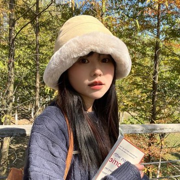 秋冬女寬松加厚保暖堆堆帽毛絨