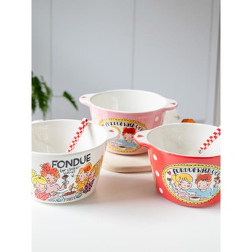 【夢田良品】BLOND荷蘭太太亞洲系列出口手繪雙耳大湯碗大號面碗