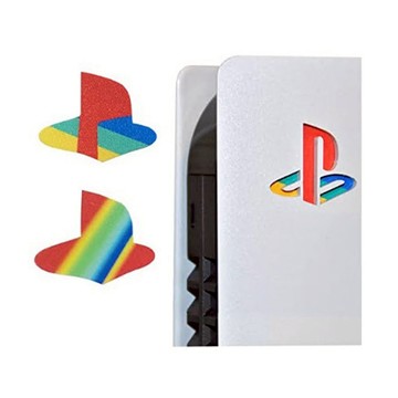 【電玩批發商】PS PS5 側蓋LOGO彩色貼 原祖 懷舊 貼紙 彩色 復古 PS SLIM PRO 數位 光碟 改裝