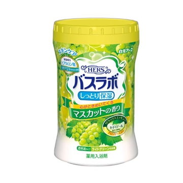 【日本 白元Earth】HERS 香氛 保濕 入浴劑 泡湯 溫泉粉 680g (麝香葡萄) -共三罐