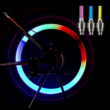 震動感應氣嘴燈 2入 車輪燈 輪胎燈 汽車燈 單車 腳踏車 自行車燈 氣嘴蓋 氣嘴帽 風嘴蓋【CW0179】普特汽車精品