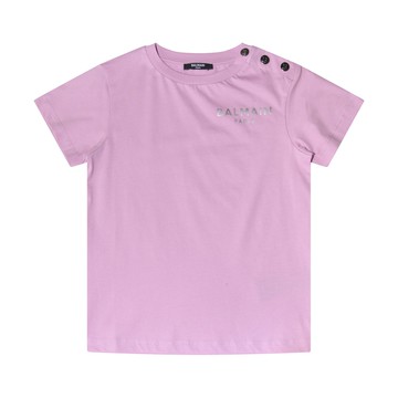 Balmain - Purple Cotton Logo T-shirt