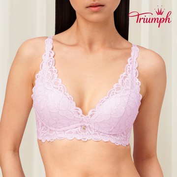 Premium奢光蕾絲系列 水感輕盈無鋼圈內衣 溫柔紫