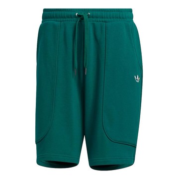 Men's adidas originals Solid Color Micro Mark Loose Athleisure Casual Sports Shorts Forest Green
