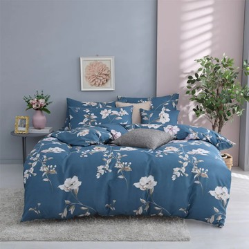 藍貓BlueCat 台灣製造銀離子抗菌印花床包 花情似意 單人床包  105ｘ186cm