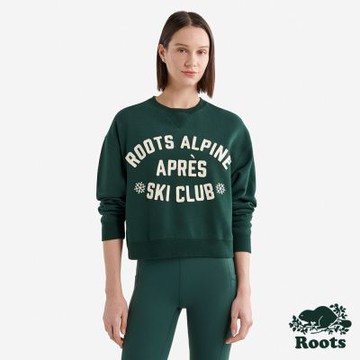 Roots女裝- APRÈS SKI 圓領上衣 -深綠色