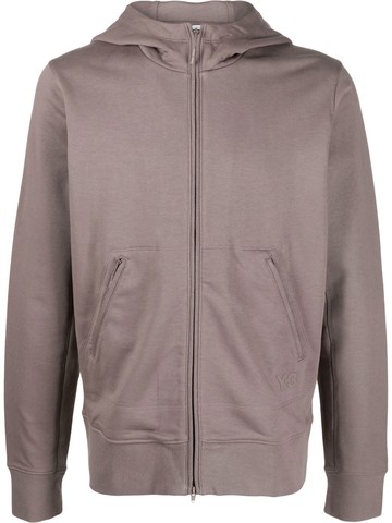 Y-3 - zip-up cotton hoodie - men - Cotton - XS - Grey