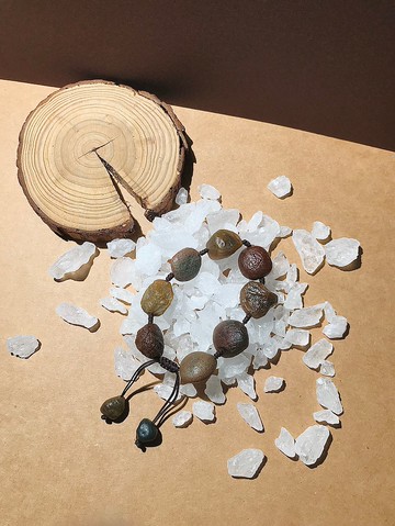 巧克力筋脈原石編織手鍊