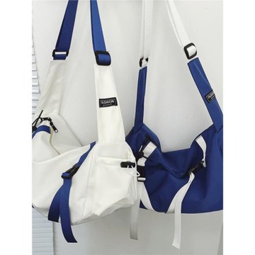 單肩包ins日系原宿百搭大容量斜挎包男士挎包潮流學生郵差包