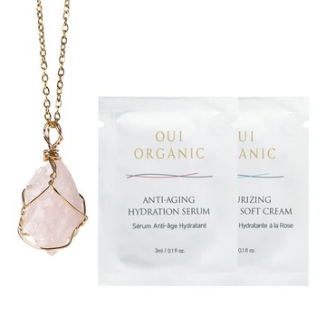 【贈品】水晶項錬+精華液3mL+乳液3mL