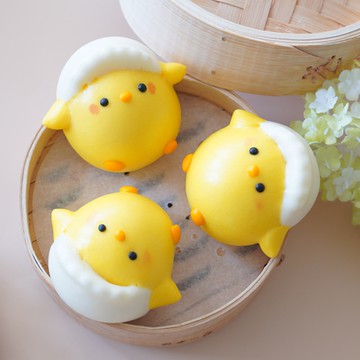 美姬饅頭 - 早安小雞鮮乳奶黃包-6入-50g/顆