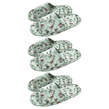 KS Mall 男士雙面加厚棉拖鞋  250~280mm  兔熊 藍色  3雙