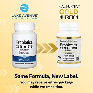 California Gold Nutrition, 益生菌，10 菌株混合物，250 億 CFU，60 粒素食膠囊