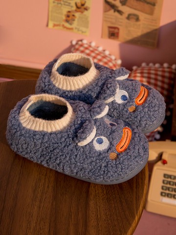 棉拖鞋女冬可愛卡通學生宿舍毛絨居家保暖全包跟防水防滑棉鞋男冬