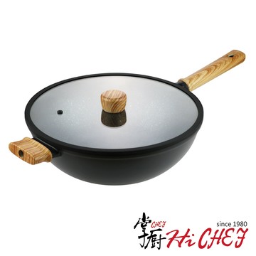 《掌廚HiCHEF》森岩 鑄造不沾鍋煎炒鍋 33cm (IH爐/電磁爐可用)