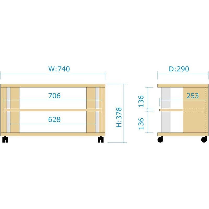 朝日木材加工 テレビ台 OR style 32型 幅74? ナチュラル キャスター