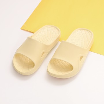 純色休閒防滑拖鞋-黃