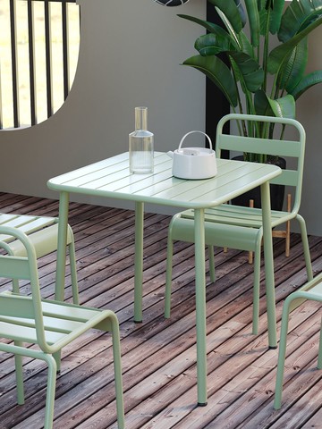 免運附發票 超低價 工廠直銷 北歐設計師戶外庭院桌別墅鐵藝露天餐桌防水桌子現代簡約陽臺方桌 出貨快CH9888