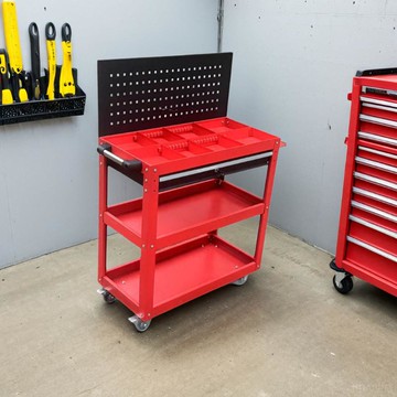 【臺灣公司優質服務】三層工具車手推帶抽屜間周轉多功能置物貨架零件五金電動汽車修理