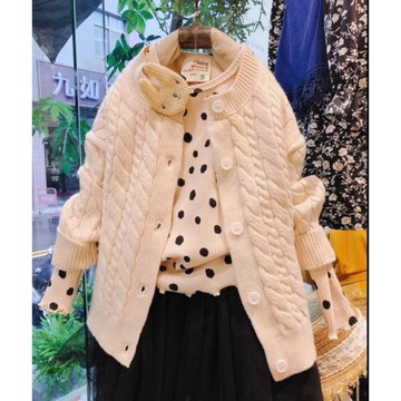 (現貨) 韓系小姊姊  高質感經典麻花針織外套
