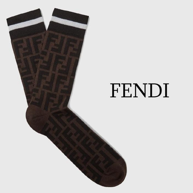 フェンディ FENDI FFロゴ ソックス 靴下 ブラウン 通販 LINEポイント