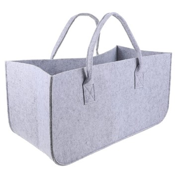 AHOYE 超大容量毛氈購物袋 50 x 25cm 簡約時尚 可折疊收納  灰色  1個