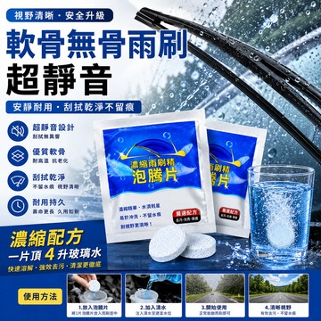 【濃縮雨刷精發泡錠】軟骨無骨雨刷超靜音 玻璃清潔 雨刷精 玻璃清潔劑 強力去污 玻璃清洗劑