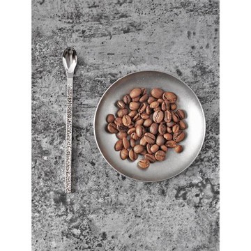 燕振興咖啡勺日本進口日式侘寂錘紋龜裂紋小勺點心叉水果甜品叉子