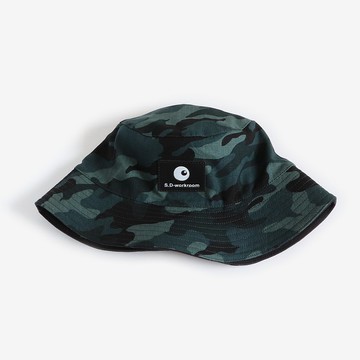 綠迷彩雙面漁夫帽