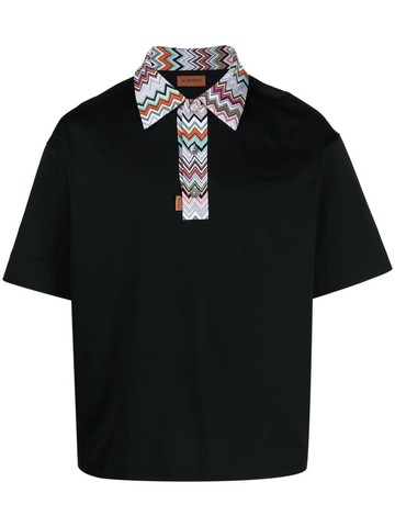 Missoni - short-sleeve polo shirt - men - Cotton - L - Black