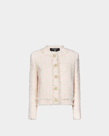 BALMAIN 粉色直筒金釦外套 - 38
