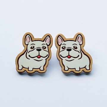 彩繪木製胸針-可愛法鬥 (隨機出貨)