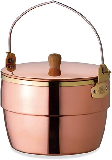 Fireside 86236 日本製 純銅鍋 3.8L 橡木 銅鍋 鍋子 湯鍋 飯鍋 露營 職人手工製 日本代購