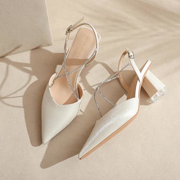 芙號 粗跟涼鞋女2023新款女式涼鞋時尚外穿休閑包頭鞋鏈條淺口鞋