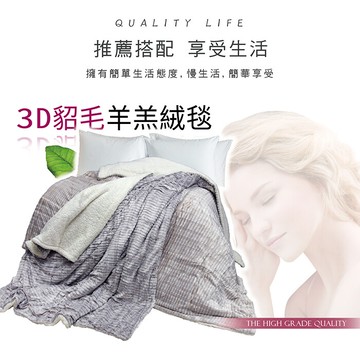 indian3d仿貂毛羊羔絨雙面雙人羊絨毯(金/灰兩色)