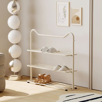 公司貨 超低價 鞋架奶油家用門口多層鐵藝簡易鞋櫃宿舍神器鞋子收納小窄架子新款 快速發貨