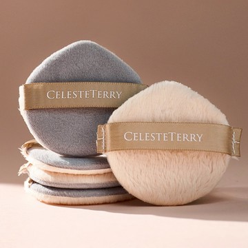 長短絨雙面蜜粉撲 (2入，附收納袋)