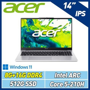 Acer 宏碁 Aspire Lite AL14-72P-59YA 14吋輕薄文書特仕筆電(Core 5-210H/8G+16G/512G SSD/Win11)