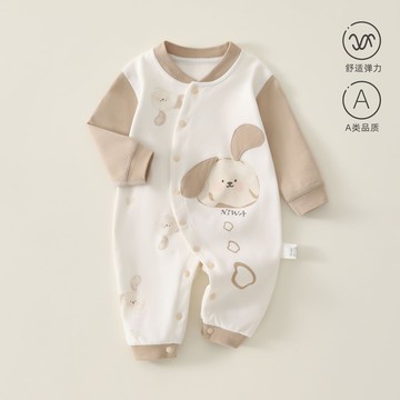 嬰兒衣服長袖連體衣春秋男女寶寶純棉哈衣爬服幼兒新款秋裝外出服鑫弘-萌寶童裝可開發票