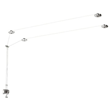 雙孔升降曬衣架 鋁合金手搖器 鋼銅滑輪  12m  雙桿式 銀色  1個