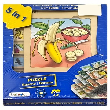 beleduc 多層拼圖 香蕉 Set 30片  5合1木製玩具  1盒