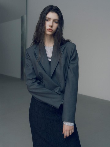 Cropped Jacket in Grey VW4AJ052-12
