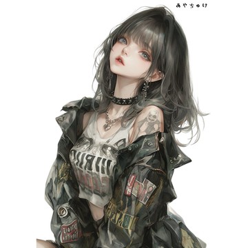 【10月新作5】07-094-0019 人物貼紙 輕龐克女孩