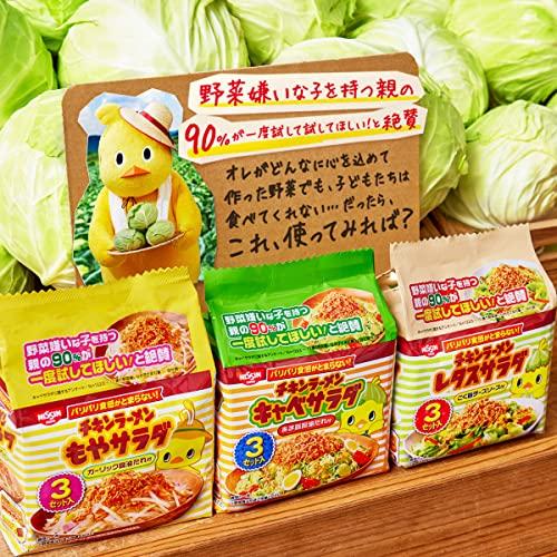 日清食品 日清チキンラーメンもやサラダ ガーリック醤油たれ付 3セット入 123g*9個